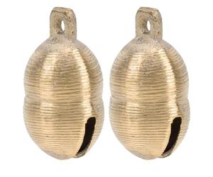 COMPUKAS 2pcs Pet Bells for Dog Collars Brass Pet Jingle Bells with Peanut Shape Decorative for Dogs Cattle Sheep and Training