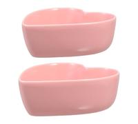 COMPUKAS 2pcs Pink Heart-Shaped Ceramic Bowls for Wedding and Gatherings, Well-Made Dessert Serving Dishes to Enhance Dining Experience with Unique Heart Design