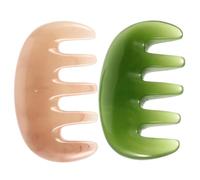 COMPUKAS 2pcs Resin Wax Massage Comb for Scalp Better Absorption and Chic Beautiful Look, Anti-static Hair Comb Suitable for Relaxation and Stress Relief at Home