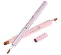COMPUKAS 2pcs Retractable Lip Brush for Applying Lipstick and Lipgloss with Ergonomic Handle Design, Made of Artificial Fiber and Aluminium, Portable for Makeup Bag or Carrying a Purse
