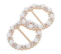 COMPUKAS 2pcs Scarf Clips Rhinestone Alloy Corner Button Heart Shaped Pearl Bow Tie Twist Knotted Scarf Buckle for Women