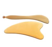 COMPUKAS 2pcs Scraping Tools Massage Rod 5.11x1.10x0.20in Ox Horn Assorted style Easy to Care for Men Women Facial Therapy Set