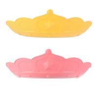COMPUKAS 2pcs Shower Caps with Adjustable Buckle and Hands-free Silicone Design, Lovely Crown Bath Hats for Eye and Ear Protection during Shampoo Bath
