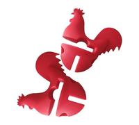 COMPUKAS 2Pcs Silicone Rooster Pot Lid Lifters Spill-Proof Overflow Preventing Kitchen Tool Heat-Resistant Decorative Pan Lid Holder for Home Cooking