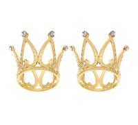 COMPUKAS 2Pcs Small Crystal Ball Display Stands with Crown Zinc Alloy Base Holder for 4-5Cm Spheres, Desktop Crystal Ball Pedestal Decoration for Home and Office