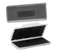 COMPUKAS 2pcs SSD Hard Drive Carrying Case Shockproof Protective Storage Box with Foam Lining Buckle Design for Nvme Solid State Drives Gray White