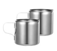 COMPUKAS 2pcs Stainless Steel Milk Frothing Pitchers 60ml Milk Pitcher Cups for Serving Sauce and Measuring Liquids for Barbecues and Picnics