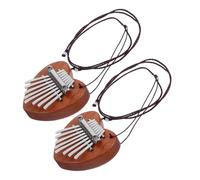 COMPUKAS 2pcs Tone Mini Thumb Kalimba Piano with Heart Design Portable Lightweight Music Accessory for Beginners Resonant Sound Includes Lanyard Pendant for Go Melody Creation