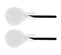 COMPUKAS 2pcs Ultra-soft White Long-hair Butterfly Bow Puff for Face and Body Makeup, Wet and Loose Setting Applicator Suitable for Women’s and Highlighter Use