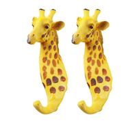 COMPUKAS 2pcs Vintage Resin Giraffe Wall Hooks Decorative Single Coat Hangers for Home and Office Wall Ornament Storage