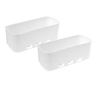 COMPUKAS 2pcs Wall Mount Organizer Drawer Rack under Sink Storage Holder for Kitchen and Bathroom, Adhesive Cabinet Storage Organizer with Multifunctional Pull-out Design