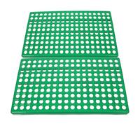 COMPUKAS 2pcs Waterproof Rabbit Cage Floor Mats round Holes, Small Animal Plastic Feet Pads for Bunny and Hamster Habitat Bedding, 30x50cm Pet Cage Litter Tray