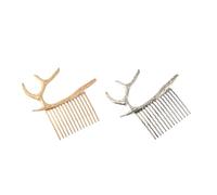 COMPUKAS 2pcs Women Antlers Hair Comb Set Stylish Alloy Side Combs Comfortable to Wear Not Easy to Scratch Skin Hair Accessories for Birthday and Banquet