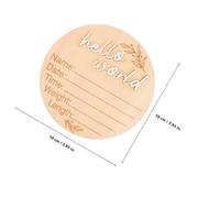 COMPUKAS 2pcs Wooden Birth Announcement Signs Round Name Plaques Newborn Progress Boards for Nursery Photo Props Recording Details Weight and Arrival