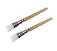 COMPUKAS 2pcs Wooden Handle Mask Brushes for Women, Professional Skincare Tool with Nylon Bristles, Comfortable Grip for Easy Use around Eyes and Nose, for Facial Treatment and DIY Beauty