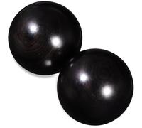 COMPUKAS 2pcs Wooden Massage Balls Smooth Surface No Acute Edges Black Ball Shape Lightweight Hand Exercise for Relaxation Therapy