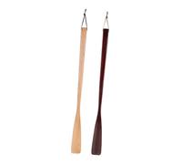 COMPUKAS 2pcs Wooden Shoehorns Long Ergonomic Shoe Lifter Tools for Easy Shoe Wearing Suitable for Men Women Seniors Convenient and Helper