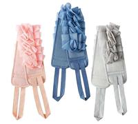 COMPUKAS 3 Pcs Dual-Sided Shower Back Scrubber with Gauze Material for Exfoliating and Massaging, Water Washable and Easy to Clean Bathing Accessory for On-the-go and Travel Use