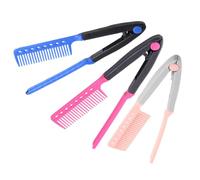 COMPUKAS 3 pcs Folding V Shaped Hair Straightener Comb Portable Straightening Combs for Salon and Home Use Compact Styling Tools for Women