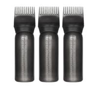 COMPUKAS 3 Pcs Reusable Hair Dye Root Applicator Bottles with Graduated Scale Design, 160ml Black Pp Material, Elegant and Simple Style, for Precise Hair Colour Application in Salon