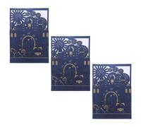 COMPUKAS 3 Sets Elegant Wedding Invitation Cards with Envelopes for Indoor Weddings, Featuring Romantic Fairytale Paper Design and Sturdy Memorable Keepsake for Couples