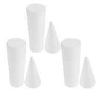COMPUKAS 3 Sets Pillar Shaped Foam Cake Dummy Model, Lightweight Reusable Foam Craft Supplies for Birthday Display Cake Models, Wedding and Holiday Event Craft Decorations