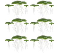 COMPUKAS 36pcs Artificial Floating Duckweed Plants Roots for Aquarium Decoration, Realistic Plastic Mini Aquatic Plants for Fish Tanks and Indoor Water Features, 2 Packs