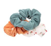 COMPUKAS 3pcs Creative Cherry Pattern Fabric Hair Ties Ponytail Hair Rope Elastics with Smooth Cloth Surface and Comfortable Texture for Women Daily Use Random Color
