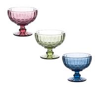 COMPUKAS 3pcs Glass Ice Cream Bowls with Flower Pattern, Decorative and Safe Multi-Function Dessert Cups for Restaurants and Holiday Parties