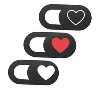 COMPUKAS 3PCS Heart Pattern Webcam Lens Cover Slide Privacy Protection for Laptop Tablet Ultra Thin Movable Slider Anti-peeping Anti-hacking Camera Shield