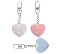 COMPUKAS 3pcs Heart-Shaped Eyeshadow and Lipstick Storage Box with Mirror and Keychain, Plastic and Metal Compact Makeup Case for Travel, Versatile Cosmetic Organizer for Women