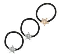 COMPUKAS 3pcs Pearl Star Hair Rope Hair Scrunchies for Girls Alloy Stars for Party Daily Use