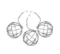 COMPUKAS 3pcs Stainless Steel Rabbit Hay Feeder Balls Willow Balls for Rabbits Hanging Hay Dispenser for Small Animals