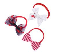 COMPUKAS 3pcs Valentine’s Day Headbands for Red Heart Mesh Veil Bow, Cotton Material, Adorable and Stylish Hair Accessories and Newborns
