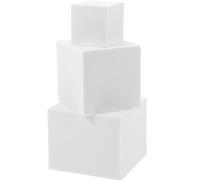 COMPUKAS 3pcs White Foam Cube Model Photo Props for Pictures Basic Craft Models Cube Photo Props for Boys and Girls Booth