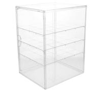 COMPUKAS 4-layer Adjustable Bread Box Pet Dessert Case with Detachable Shelves Elegant Sl esign Pastry Holder for Kitchen and Bakery Setting