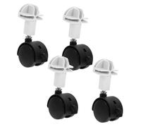 COMPUKAS 4 Pcs Pet Crate Casters and Cat Crate Casters Set, Swivel Dog Kennel Wheels Replacement with Black Pu Rollers and White Clip-on Fasteners for Pet Enclosures and Furniture in Home Use