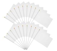 COMPUKAS 48pcs White Waving Flags Hand-cranked Referee Flags Made of Polyester and Plastic, Easy to Assemble, for Sporting Events and Community Events