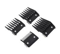 COMPUKAS 4pcs Black Plastic Hair Cutting Guide Combs with Iron Hasp Professional Positioning Tools to Control Haircut Length Suitable for Salon and Home Use Random Random Color