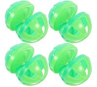 COMPUKAS 4pcs Cat Teasing Ball Toys with Double Bells, Interactive Plastic Balls for Indoor Pets, Fun Cat Toy Supplies that Build Trust and Companionship, for Play and Exercise Random Random Color
