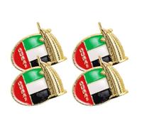 COMPUKAS 4pcs Creative Women Brooches Set, Small Artistic Lapel Pins Heart Statue, Eiffel Tower, Flag Design, Costume Decoration Accessories for Casual Wear