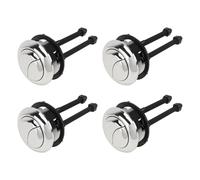 COMPUKAS 4pcs Dual Push Toilet Flush Button Replacement Water-Saving Round Head Design with Electroplated Surface Easy Install Pp Material for Toilet Cistern Random Color