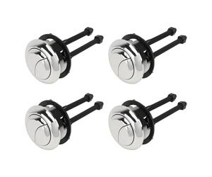 COMPUKAS 4pcs Dual Push Toilet Flush Button Replacement Water-Saving Round Head Design with Electroplated Surface Easy Install Pp Material for Toilet Cistern Random Color