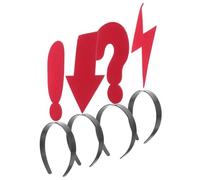 COMPUKAS 4pcs Novelty Headband Lightweight Fun Symbol Hairbands with Bolt Exclamation Question Marks for Party Photo Props and Halloween Celebrations