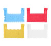COMPUKAS 4pcs Plastic Sewing Measure Tool Serrated Edges and Built-in Side Buckles, 2mm to 5mm Pleating Template for Dressmaking and Fabric Pleating Tasks, Provides Visible Positioning