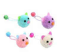 COMPUKAS 4pcs Plush Cat with Bell, Funny Cartoon Mouse Design to Keep Kittens Busy, for Holiday Or Birthday, Soft and Sturdy Chewing for Cats