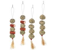COMPUKAS 4pcs Rabbit Chew Toys Ball Hanging String Safe Hamster Toys Boredom Breaker Accessory