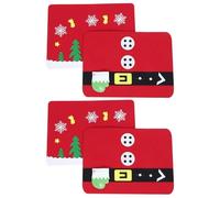 COMPUKAS 4pcs Red Christmas Placemats for Dining Tables Non-woven Fabric with Reinforced Edges and Surface Protection Rectangle Festive Table Mats for Kitchen Decor and Winter Banquets