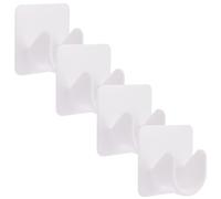 COMPUKAS 4Pcs Self-Adhesive No Drilling Curtain Rod Bracket Holders Universal Towel Rod Supports for Bathroom with Strong Adhesive Backing