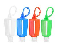 COMPUKAS 4pcs Silicone Filling Bottles Sleeve Plastic Travel Bottles for Hand Washing Leakproof Liquid Containers for Hand Washing Portable and Reusable Random Color
